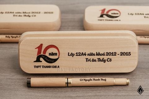 Set bút và hộp bút gỗ Maple | Quà tặng thầy, cô ý nghĩa