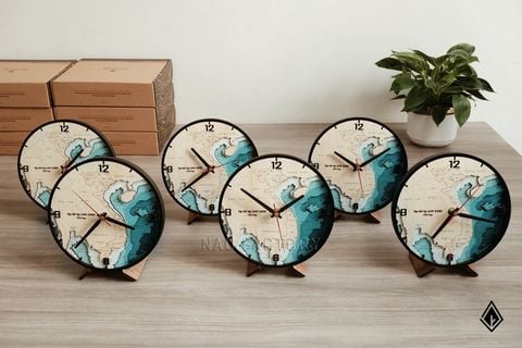 Đồng hồ gỗ bản đồ Việt Nam 34 tỉnh thành | In nội dung cá nhân hóa