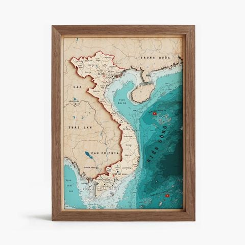 Tranh gỗ 3D Bản đồ Việt Nam | Phiên bản thường
