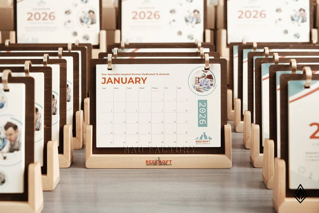 Lịch gỗ chữ U | In theo yêu cầu của thương hiệu