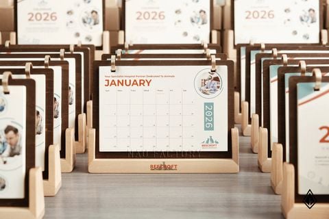 Lịch gỗ chữ U | In theo yêu cầu của thương hiệu