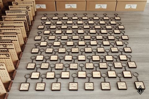 Móc khóa gỗ | In logo & hình ảnh 2 mặt