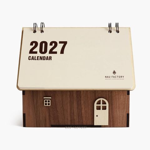 Lịch gỗ ngôi nhà 2027 | Walnut
