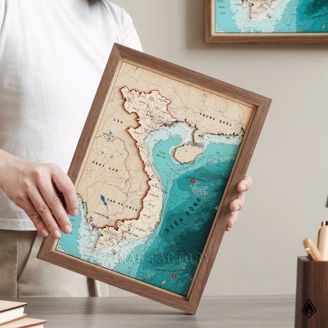 Tranh gỗ 3D Bản đồ Việt Nam | Phiên bản thường