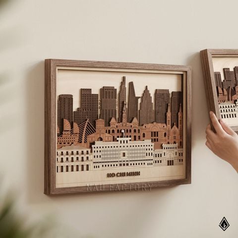 Tranh gỗ 3D Skyline | Hồ Chí Minh