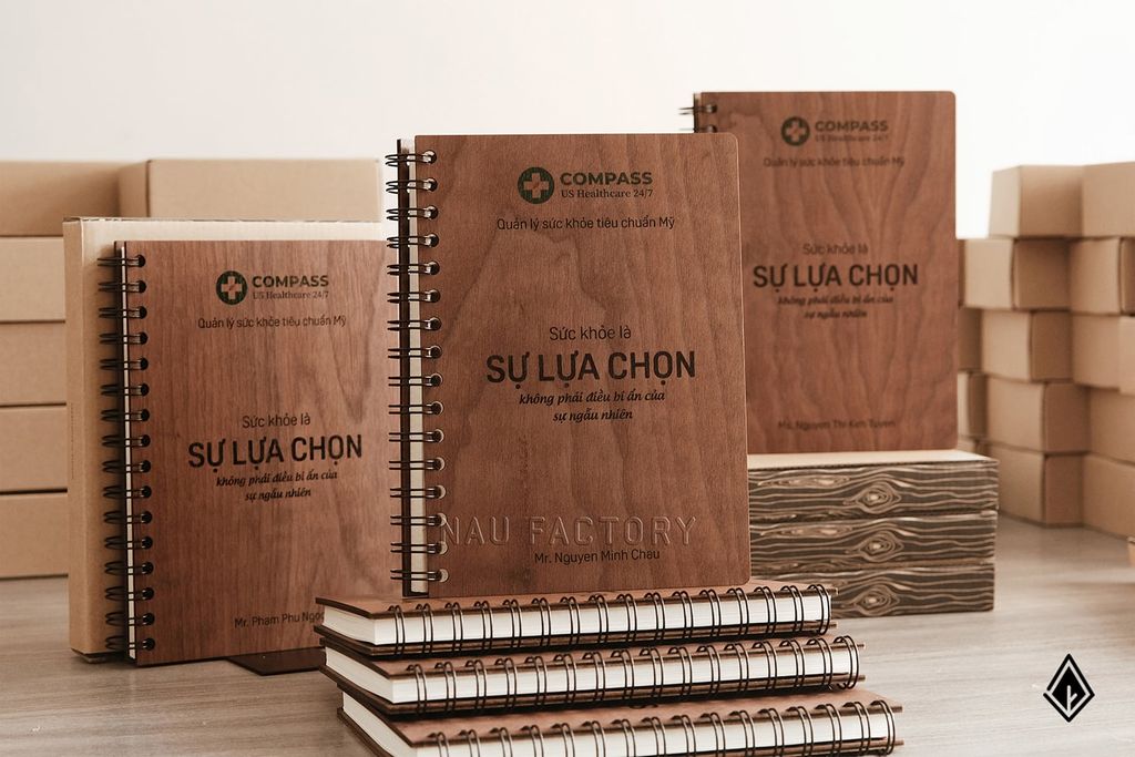Sổ tay gỗ Walnut sang trọng | Cá nhân hóa quà tặng