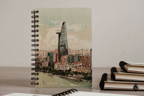 Sổ tay gỗ Sài Gòn | In UV logo thương hiệu