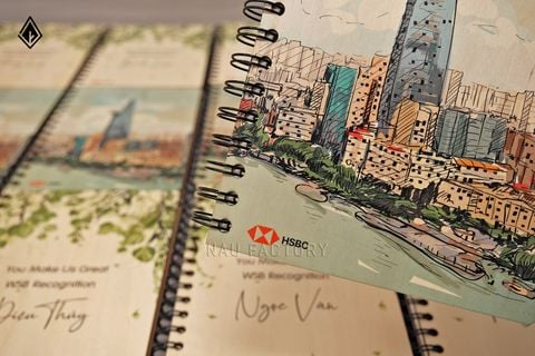 Sổ tay gỗ Maple | In UV sắc nét