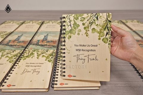 Sổ tay gỗ Maple | In UV sắc nét