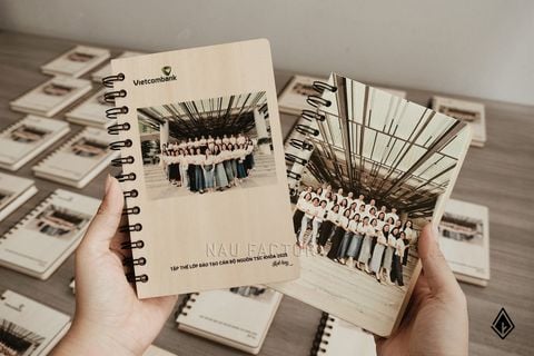 Sổ tay gỗ in theo yêu cầu | Tùy chỉnh hình ảnh, tên và logo riêng