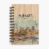 Sổ tay gỗ Maple in