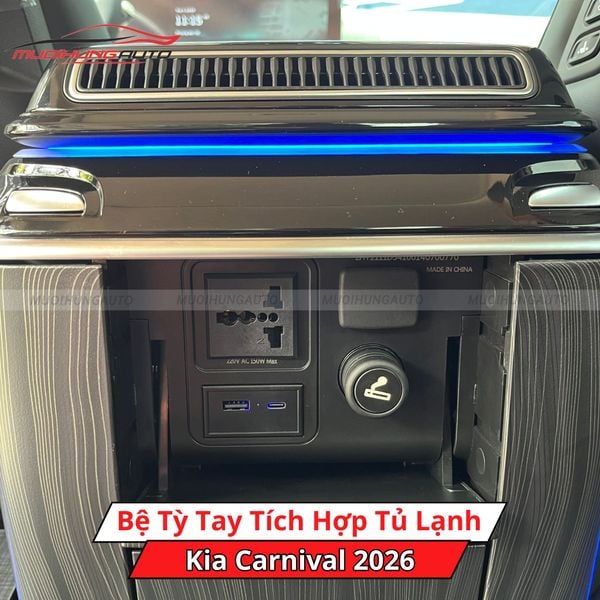 Bệ Tỳ Tay Tích Hợp Tủ Lạnh Cho Xe Kia Carnival 2026