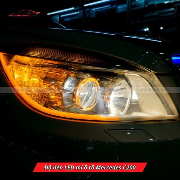 Độ Đèn LED Mí Ô Tô Mercedes C200
