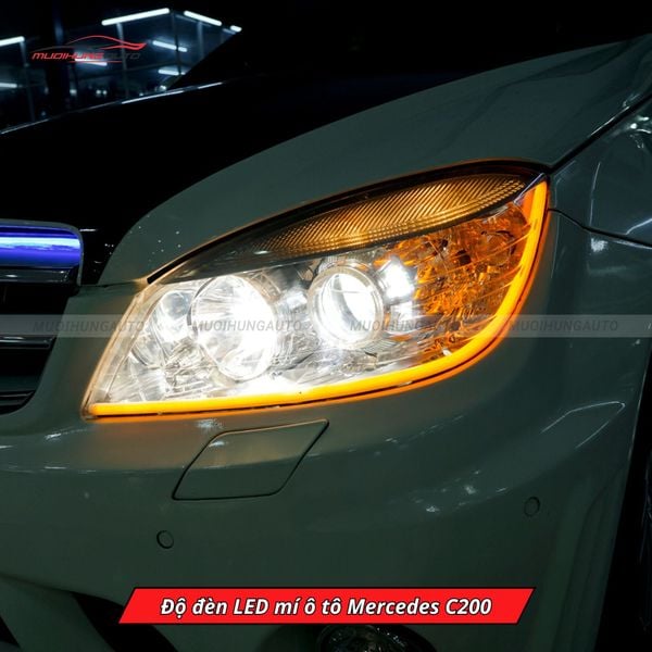 Độ Đèn LED Mí Ô Tô Mercedes C200