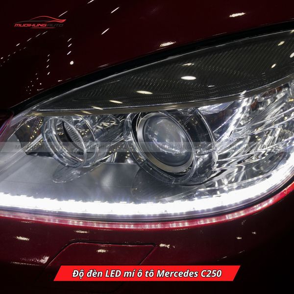Độ Đèn LED Mí Ô Tô Mercedes C250