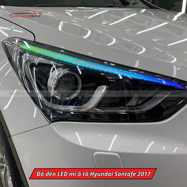 Độ Đèn LED Mí Ô Tô Hyundai Santafe 2017