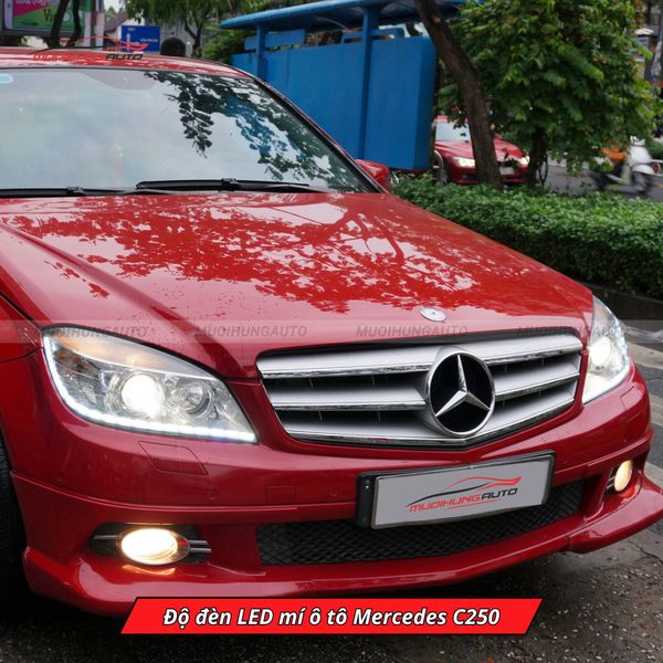 Độ Đèn LED Mí Ô Tô Mercedes C250