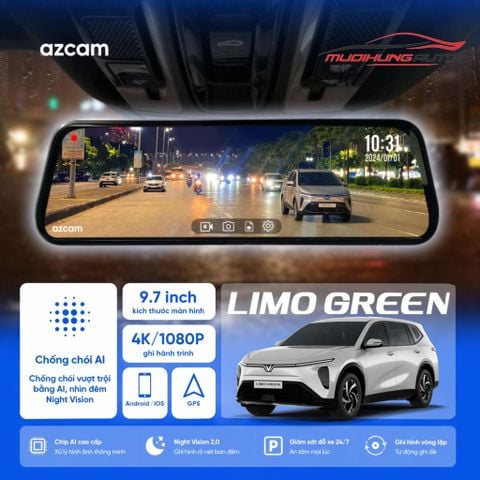 Gương chiếu hậu điện tử Azcam G1 4K cho xe Vinfast Limo Green