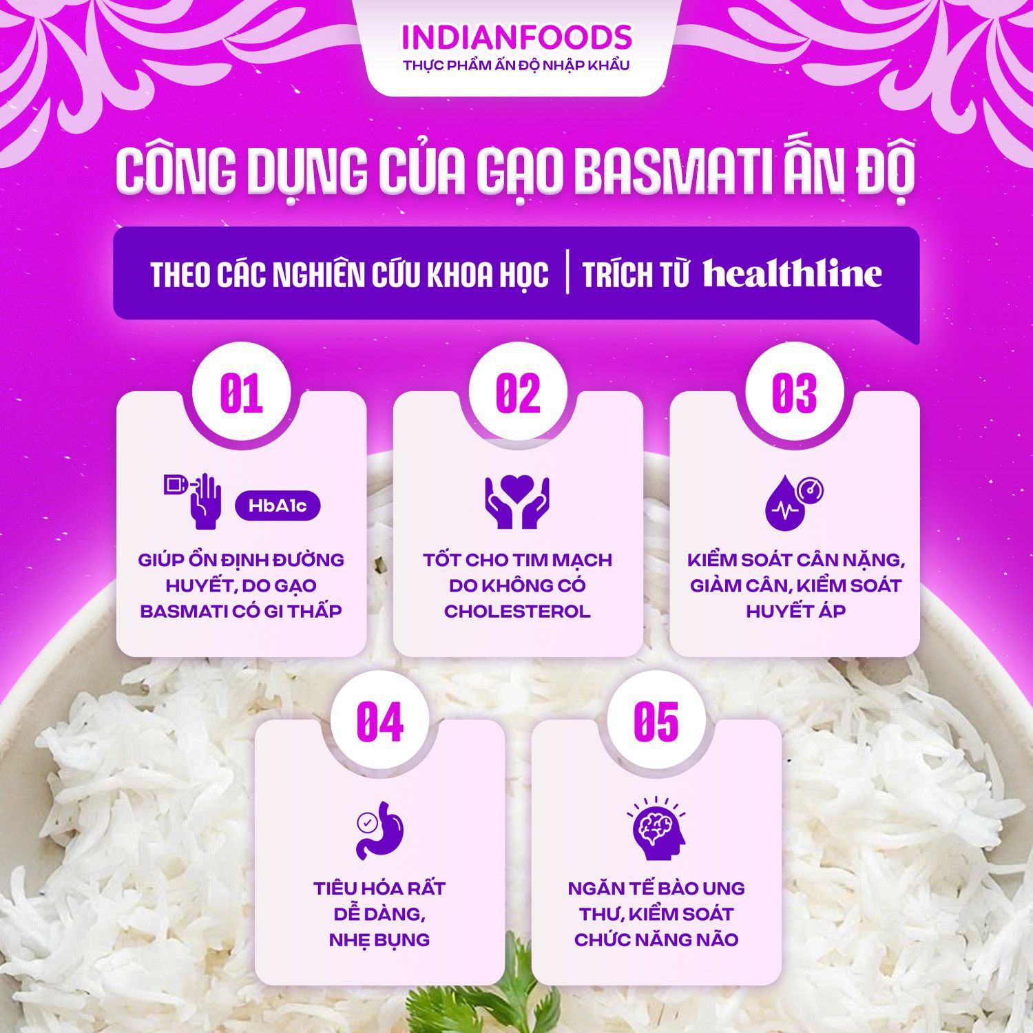 Khám phá các công dụng của gạo Basmati bạn có biết chưa