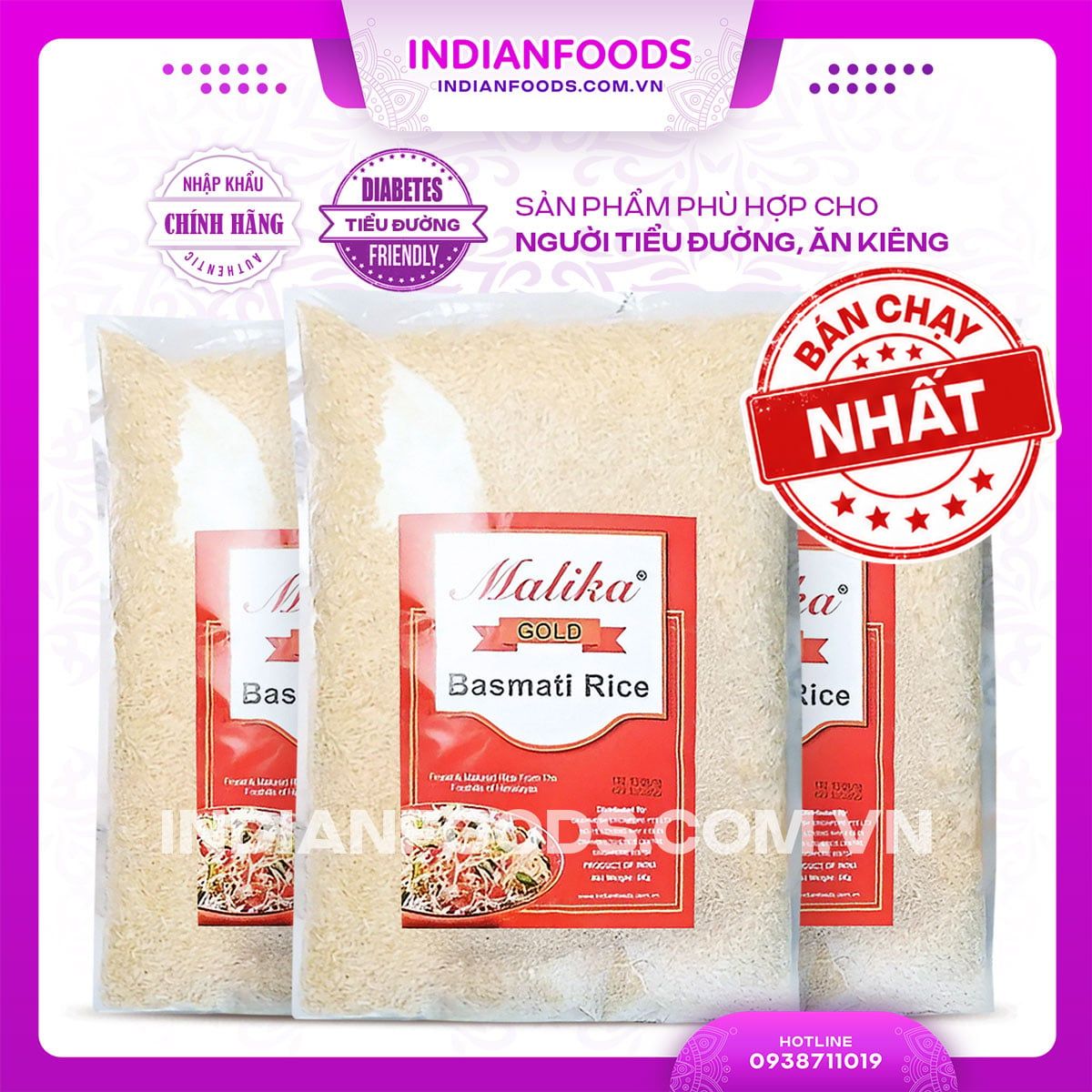 gao hat dai an do malika basmati rice phu hop nguoi tieu duong an kieng 1kg