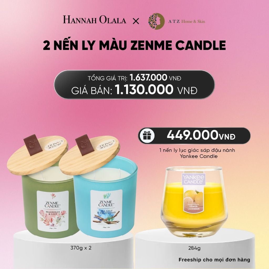  MUA 2 NẾN LY MÀU ZENME CANDLE 370G_A130 