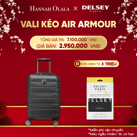  DEAL18: VALI KÉO AIR ARMOUR SIZE CABIN S 
*Tặng kèm bao trùm Delsey 