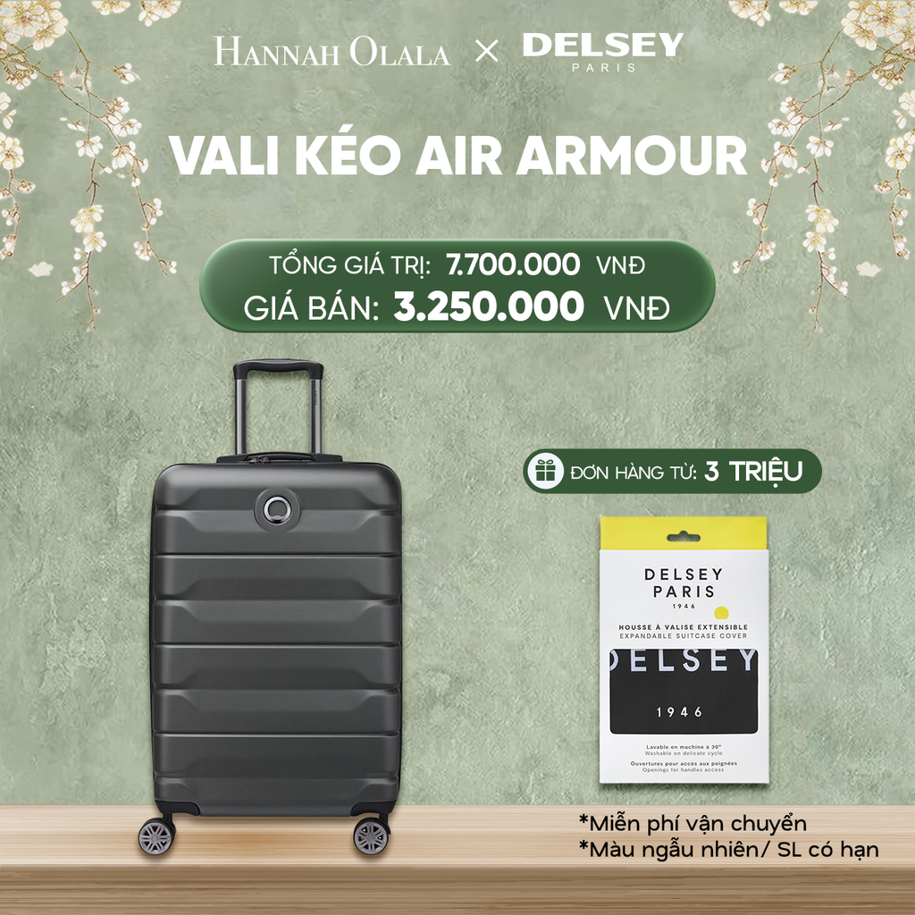  DEAL19: VALI KÉO AIR ARMOUR SIZE CABIN M 
*Tặng kèm bao trùm Delsey 