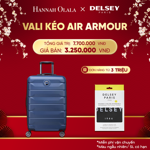  DEAL19: VALI KÉO AIR ARMOUR SIZE CABIN M 
*Tặng kèm bao trùm Delsey 