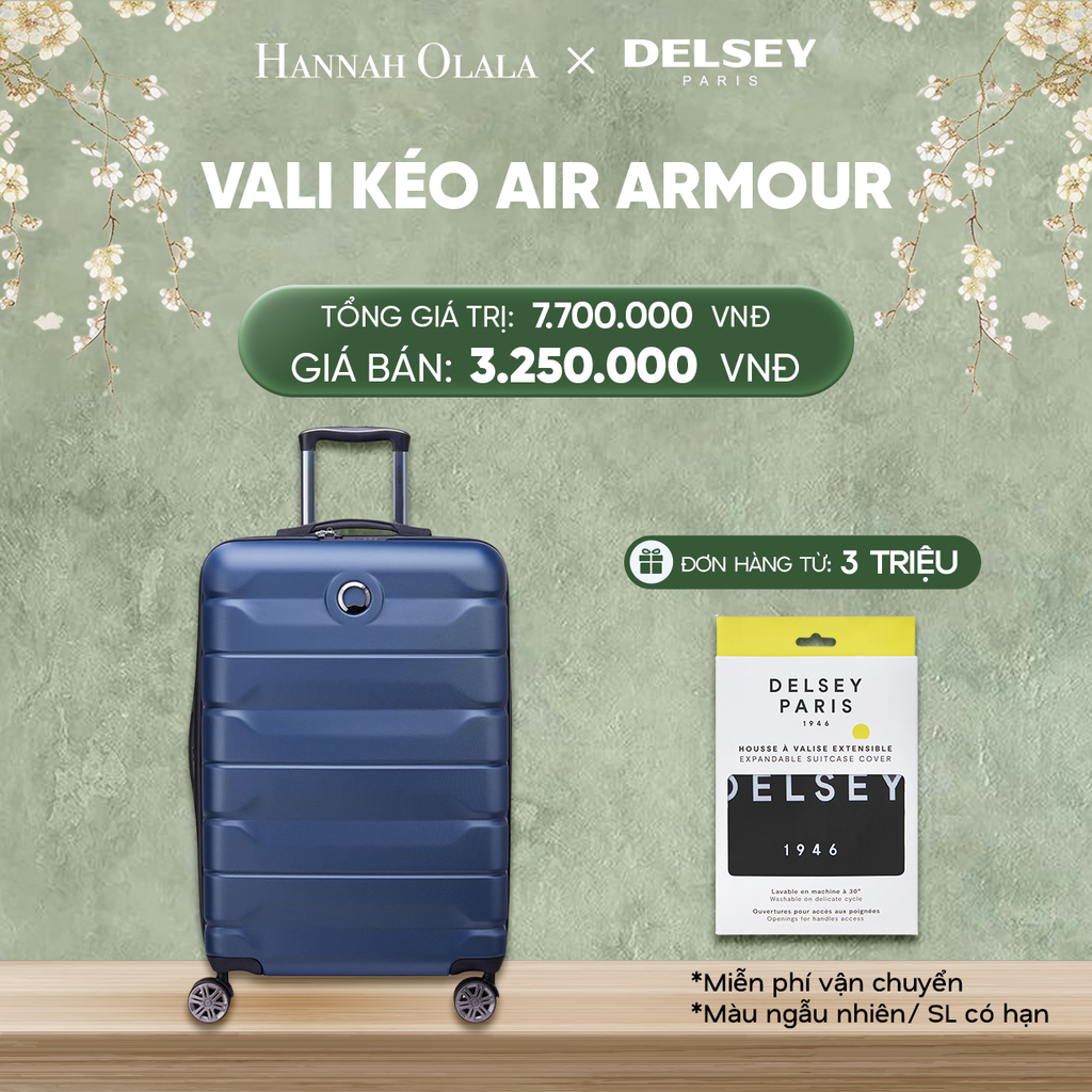  DEAL19: VALI KÉO AIR ARMOUR SIZE CABIN M 
*Tặng kèm bao trùm Delsey 