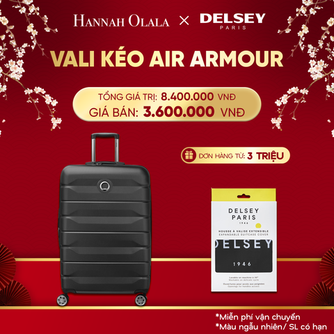  DEAL20: VALI KÉO AIR ARMOUR SIZE CABIN L 
*Tặng kèm bao trùm Delsey 