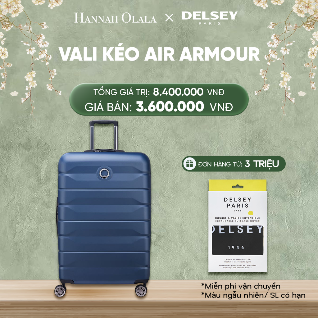  DEAL20: VALI KÉO AIR ARMOUR SIZE CABIN L 
*Tặng kèm bao trùm Delsey 
