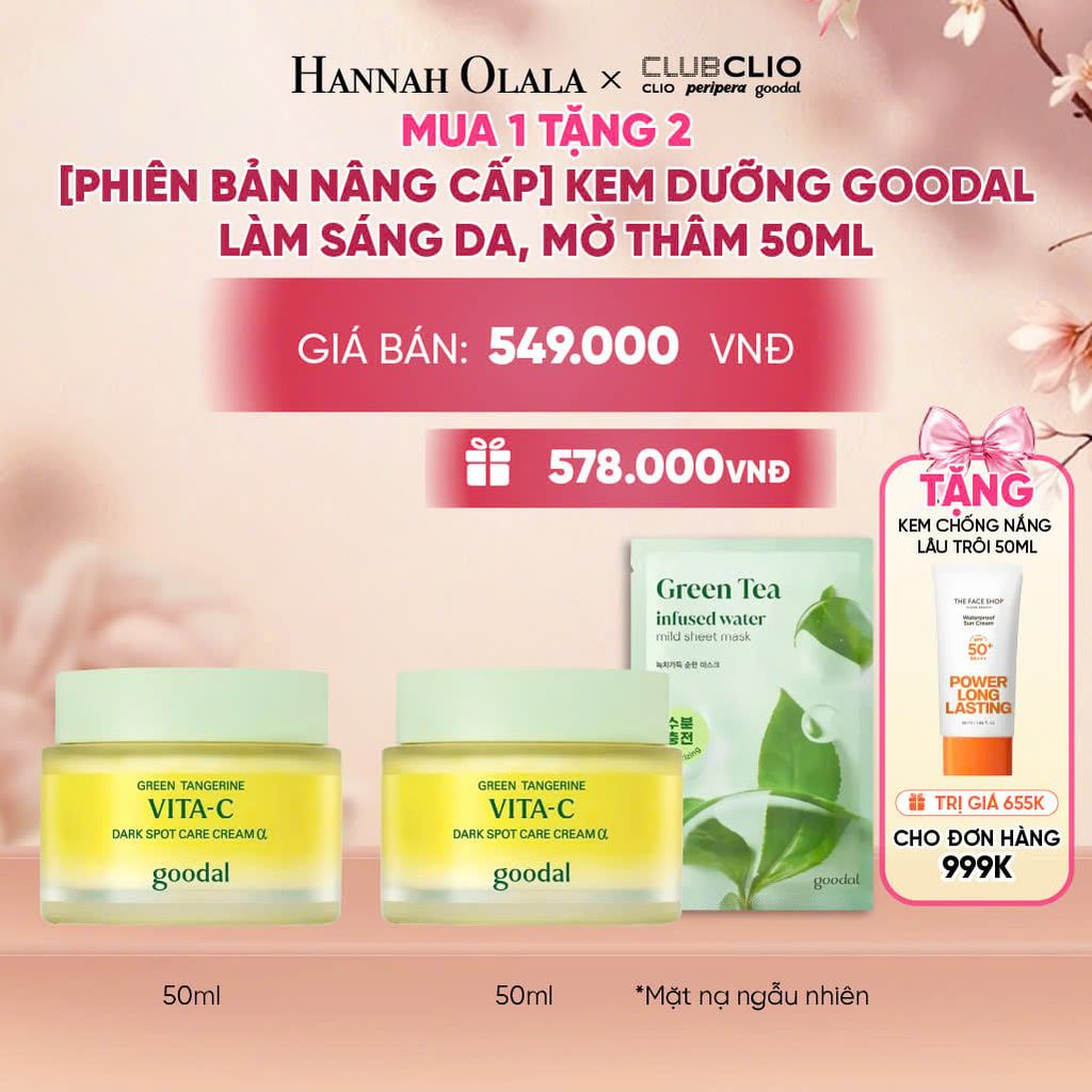  MUA 1 TẶNG 2 [PHIÊN BẢN NÂNG CẤP] KEM DƯỠNG NÂNG CẤP GOODAL LÀM SÁNG DA, MỜ THÂM 50ML - A2366 