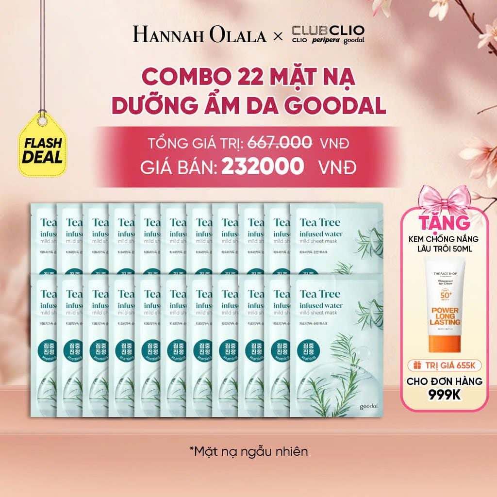  [FLASH DEAL] COMBO 22 MẶT NẠ DƯỠNG ẨM DA GOODAL 