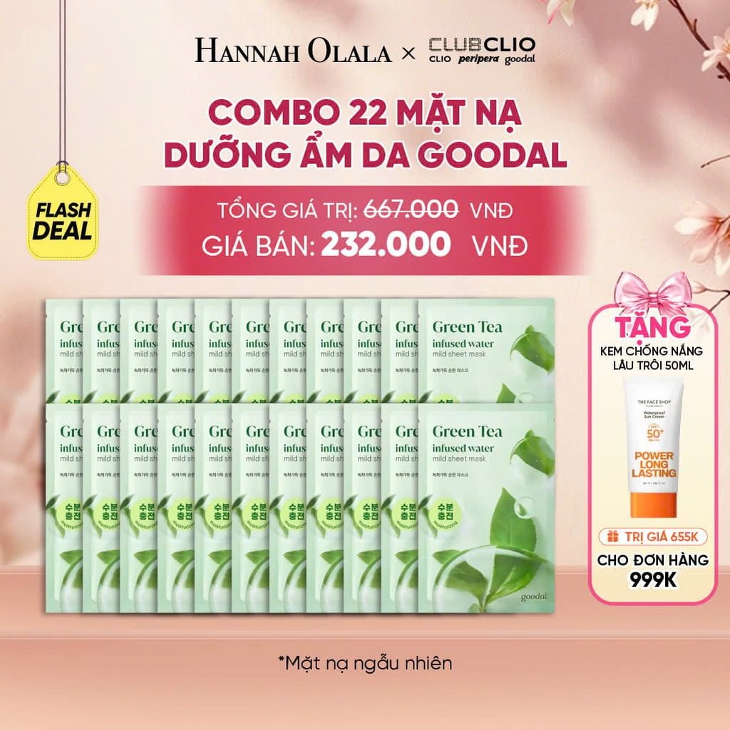  [FLASH DEAL] COMBO 22 MẶT NẠ DƯỠNG ẨM DA GOODAL 
