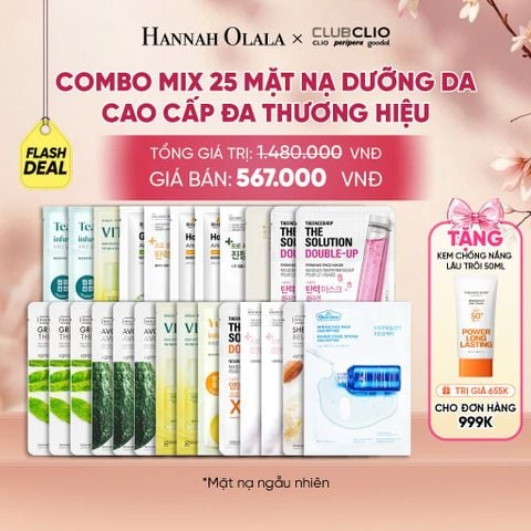  [FLASH DEAL] COMBO MIX 25 MẶT NẠ DƯỠNG DA CAO CẤP ĐA THƯƠNG HIỆU 