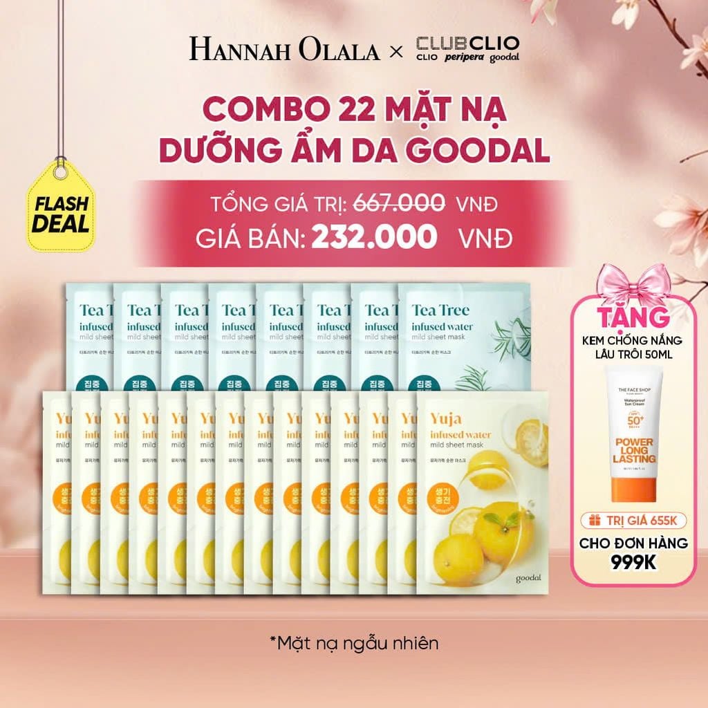  [FLASH DEAL] COMBO 22 MẶT NẠ DƯỠNG ẨM DA GOODAL 
