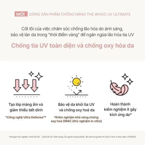  PHIÊN BẢN NÂNG CẤP - BỘ KEM CHỐNG NẮNG NÂNG TÔNG THE WHOO UV ULTIMATE BRIGHTENING TONE-UP SUNSCREEN 50ML - A110 