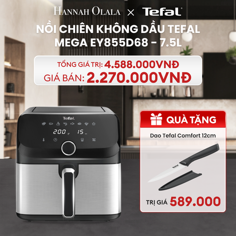  DEAL 1: NỒI CHIÊN KHÔNG DẦU TEFAL MEGA EY855D68 - 7.5L 