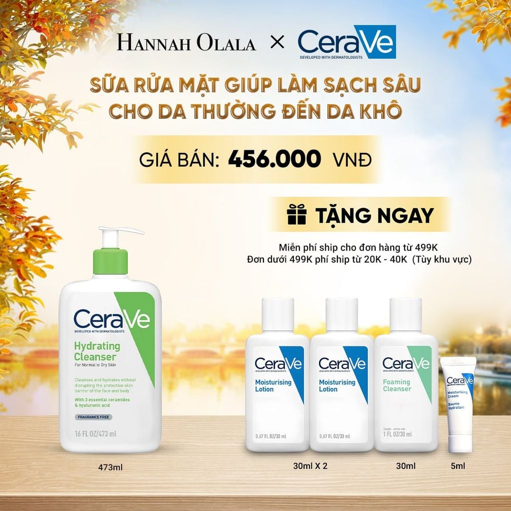  SỮA RỬA MẶT GIÚP LÀM SẠCH SÂU DÀNH CHO DA THƯỜNG VÀ DA KHÔ CERAVE HYDRATING CLEANSER 473ML - E1251 