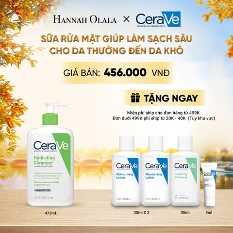  SỮA RỬA MẶT GIÚP LÀM SẠCH SÂU DÀNH CHO DA THƯỜNG VÀ DA KHÔ CERAVE HYDRATING CLEANSER 473ML - E1251 