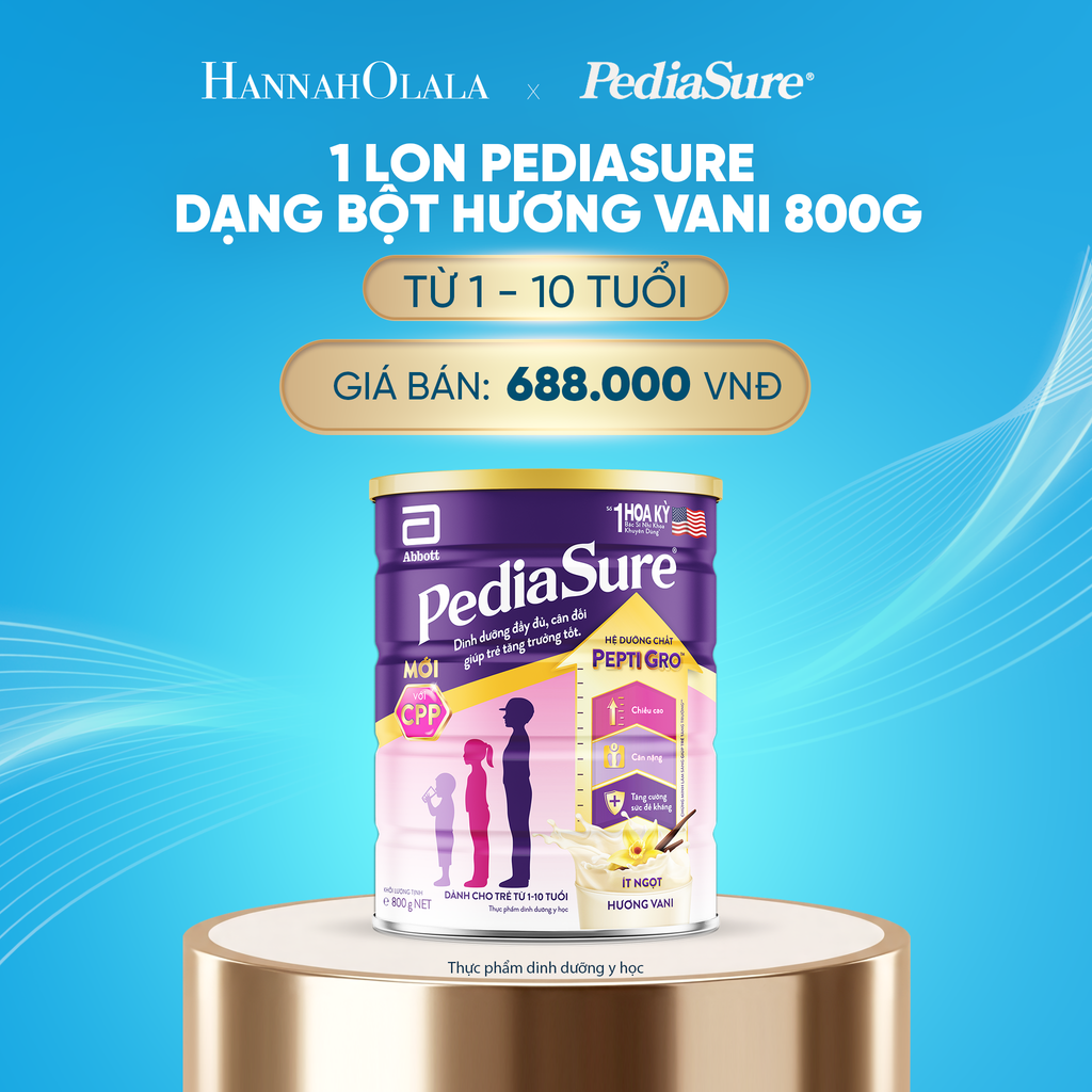  DEAL1: 1 LON PEDIASURE DẠNG BỘT HƯƠNG VANI 800G 
