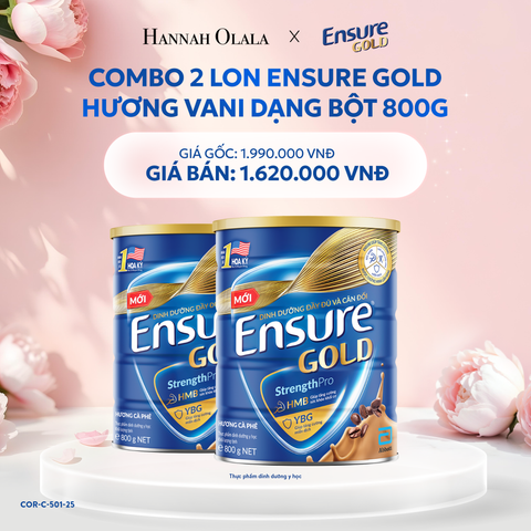  E219: DEAL 8: COMBO 2 LON ENSURE GOLD DẠNG BỘT 800G (VANI) 