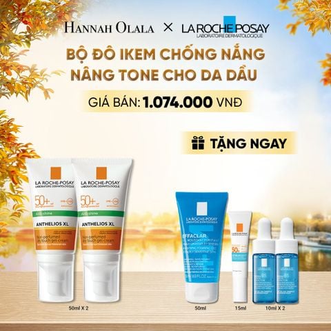  BỘ ĐÔI KEM CHỐNG NẮNG NÂNG TONE CHO DA DẦU LA ROCHE-POSAY ANTHELIOS XL SPF50+ PA++++ 50ML - E599 