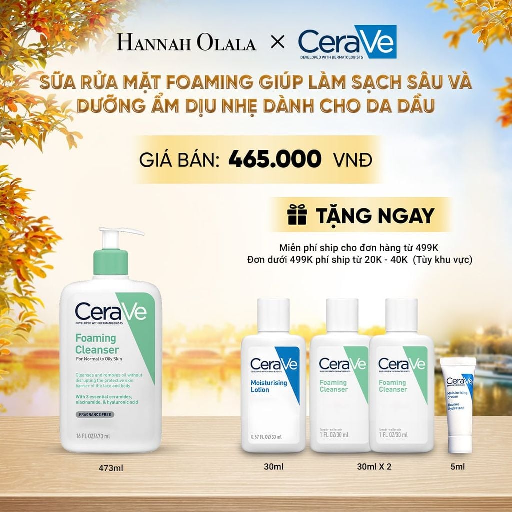  SỮA RỬA MẶT FOAMING GIÚP LÀM SẠCH SÂU VÀ DƯỠNG ẨM DỊU NHẸ DÀNH CHO DA DẦU - CERAVE FOAMING FACIAL CLEANSER 473ML - E1252 