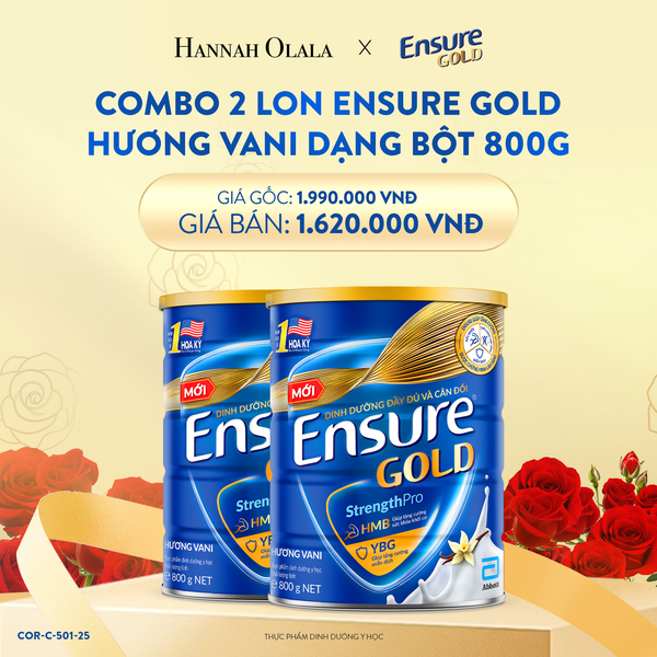  E97_DEAL 8: COMBO 2 LON ENSURE GOLD DẠNG BỘT 800G (VANI) 