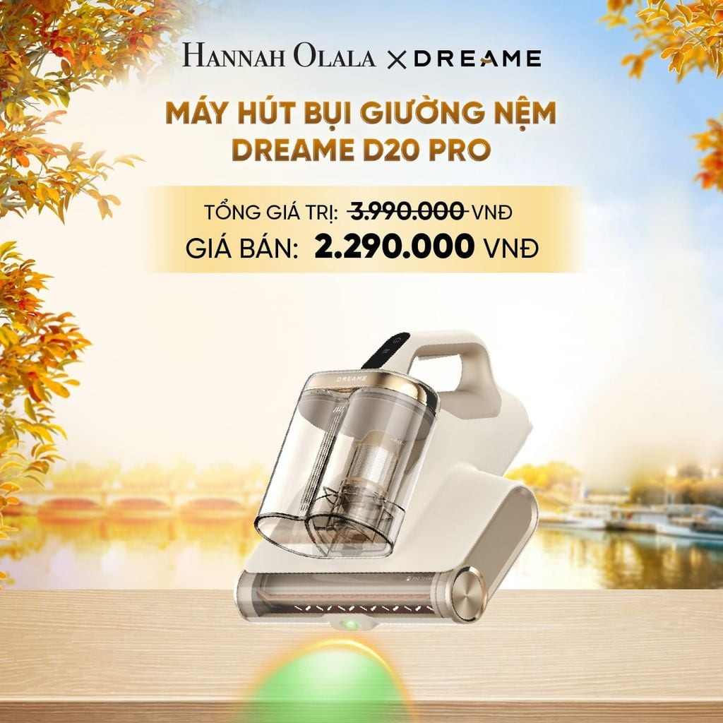  DREAME D20 PRO MÁY HÚT BỤI GIƯỜNG NỆM LỰC HÚT 15.500 PA - DIỆT KHUẨN LED UV ĐẾN 99,99% - BH 24 THÁNG - E1534 