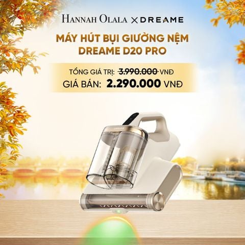  DREAME D20 PRO MÁY HÚT BỤI GIƯỜNG NỆM LỰC HÚT 15.500 PA - DIỆT KHUẨN LED UV ĐẾN 99,99% - BH 24 THÁNG - E1534 