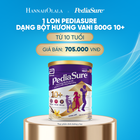  DEAL2: 1 LON PEDIASURE DẠNG BỘT HƯƠNG VANI 800G 10+ 
