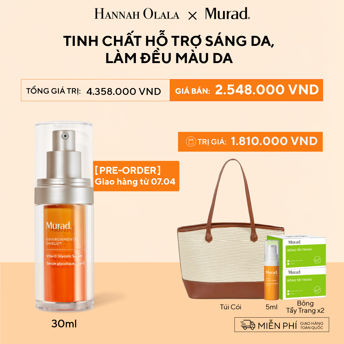 Serum A9_DEAL Tinh Chất Hỗ Trợ Sáng Da Làm Đều Màu Da 30ml