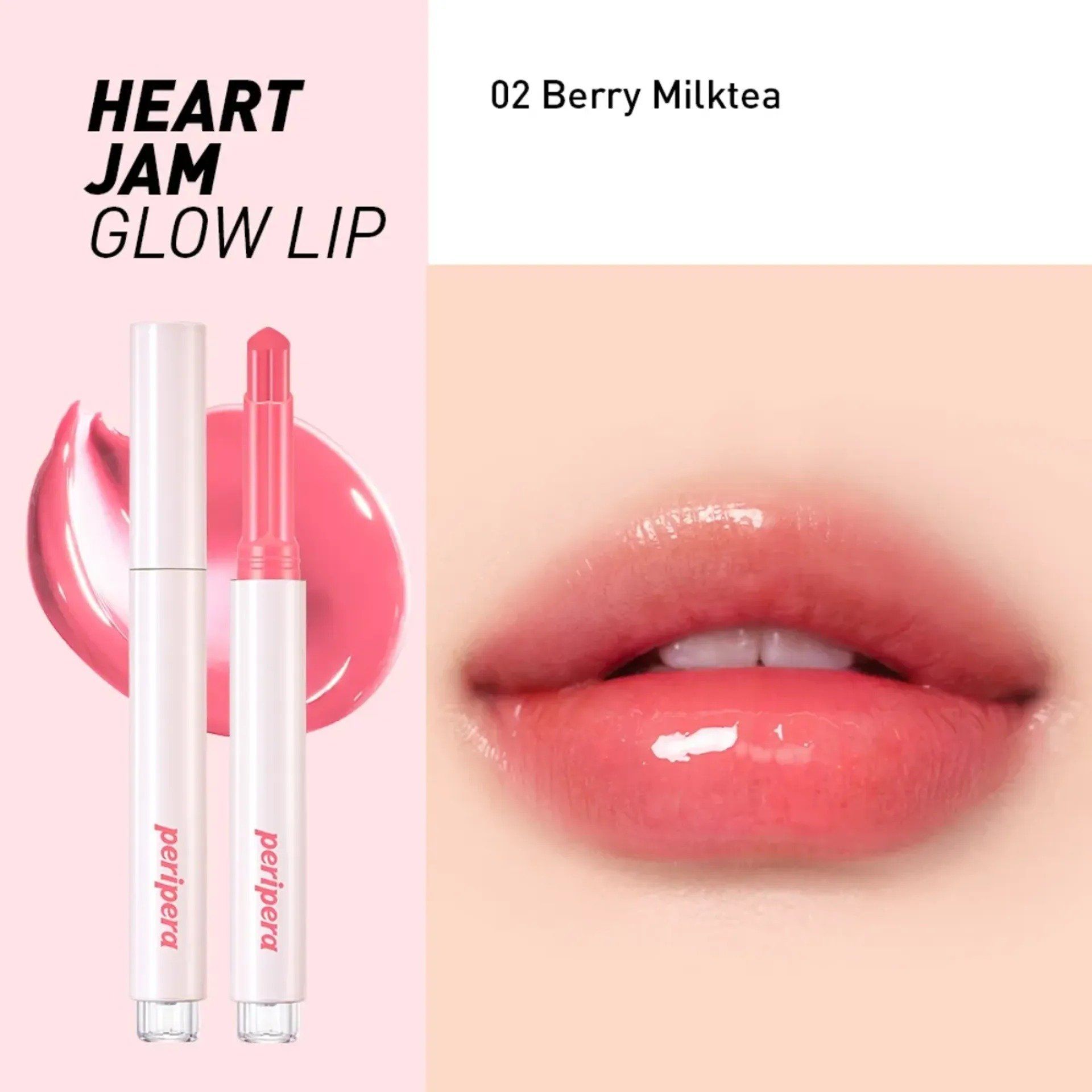  C118_DEAL 5: SON THỎI BÓNG PERIPERA HEART JAM GLOW LIP 1.4G 